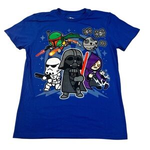 Star Wars Kids Royal Blue Graphic Short Sleeve T-Shirt | Size Youth Large